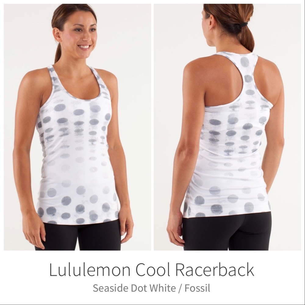 Lululemon cool racerback seaside dot tank top athletic workout size 4 Xs small